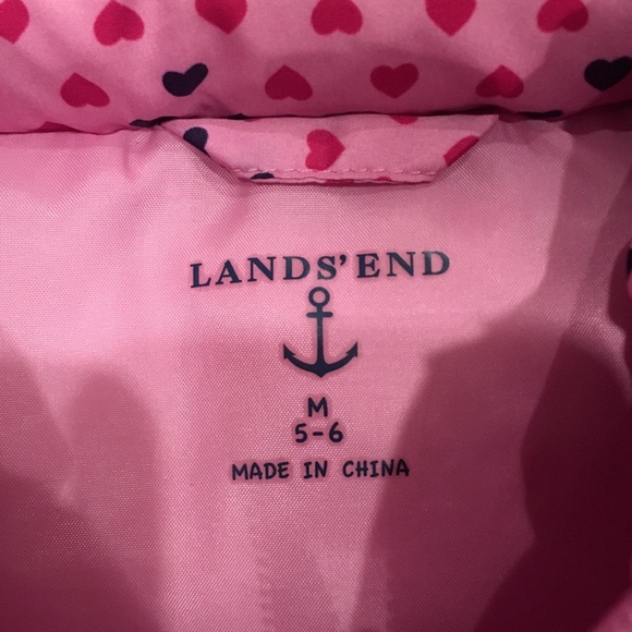 Lands’ End girls size Medium heart puffer vest - Picture 3 of 3